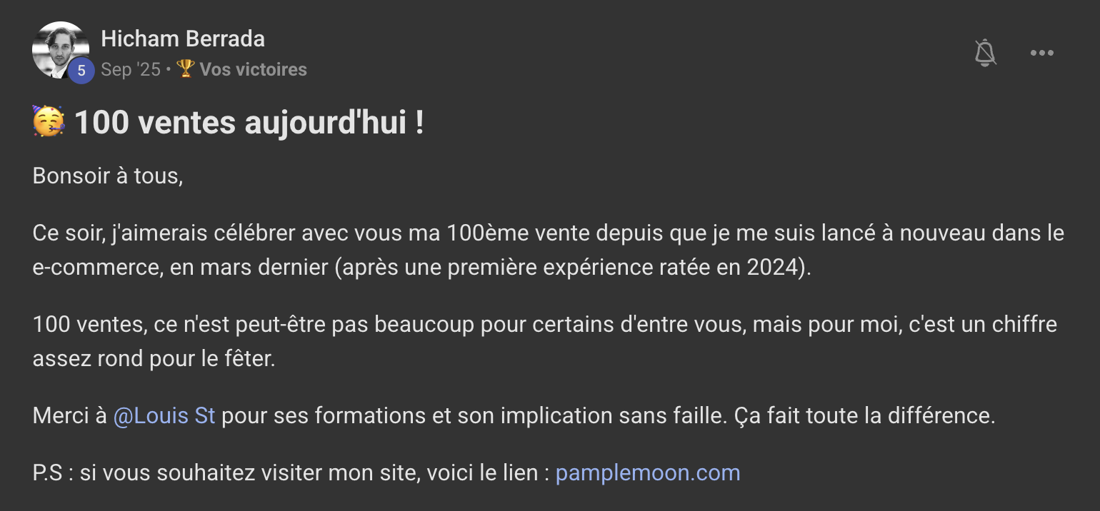Capture de l'avis de Hicham Berrada