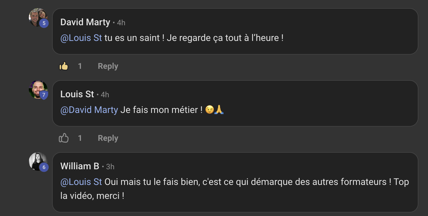 Capture de l'avis de William B