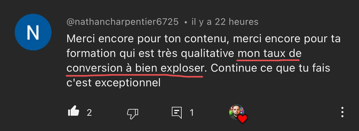 Capture de l'avis de @nathancharpentier6725