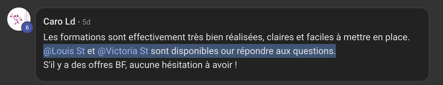 Capture de l'avis de Caro Ld