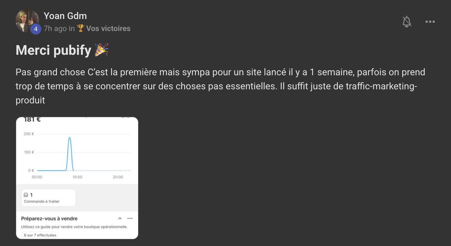 Capture de l'avis de Yoan Gdm