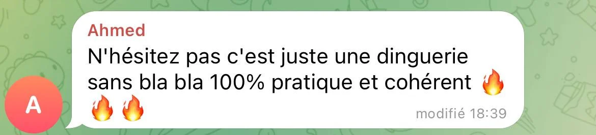 Capture de l'avis de Ahmed