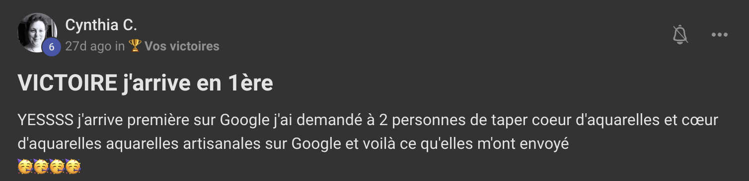 Capture de l'avis de Cynthia C.